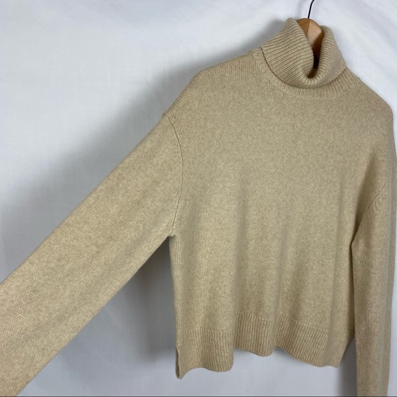 JENNI KAYNE Atlas Turtleneck Sweater in Wheat tan brown cream - Picture 6 of 13